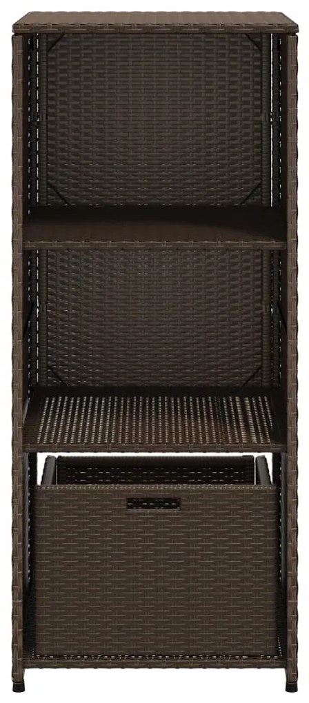 Armário de arrumação para jardim 50x55x115 cm vime PE castanho