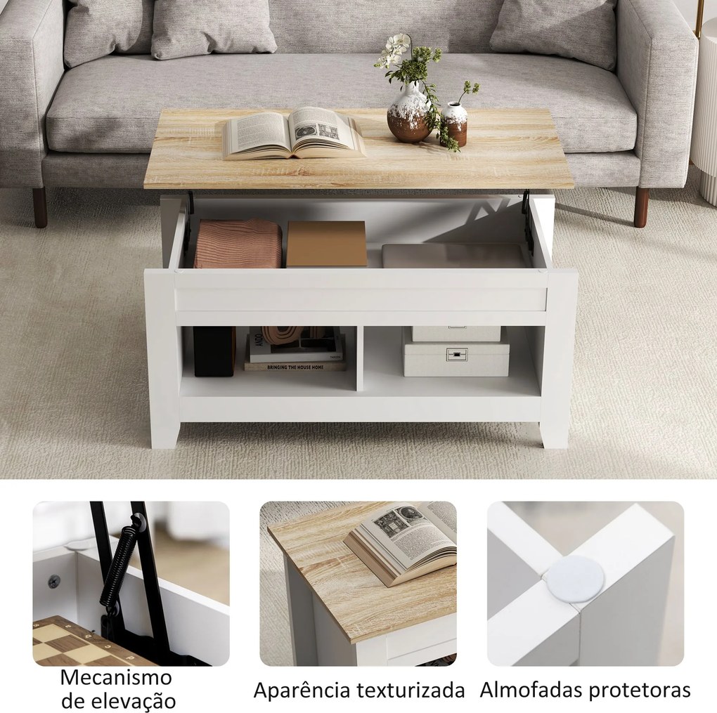 Mesa de Centro com Bancada Elevável Mesa de Centro com 2 Compartimento