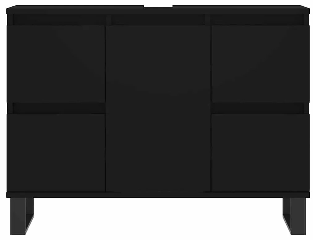 Armário de casa de banho 80x33x60 cm derivados de madeira preto