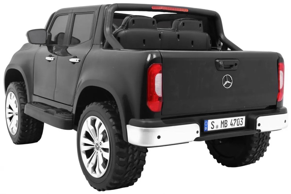 Carro elétrico para Crianças 2 Lugares Mercedes Benz X-Class 2x12V 4x4 Rodas Espuma EVA, Assento de couro Preto