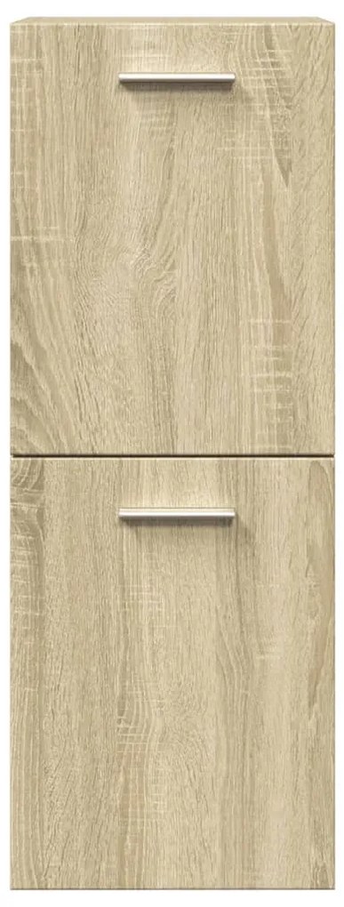 4 pcs conj. móveis casa banho derivados madeira carvalho sonoma