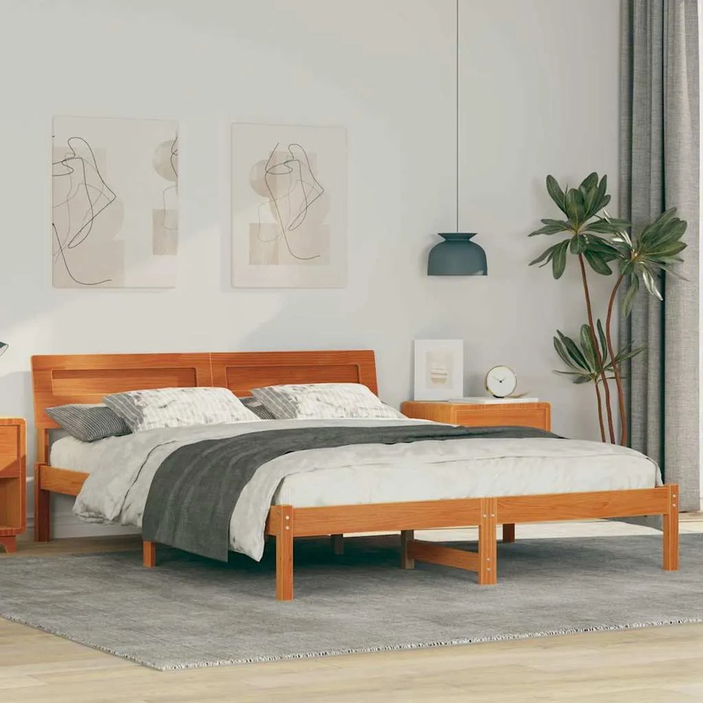 Estrutura da Cama Castanho-mel 140 x 200 cm