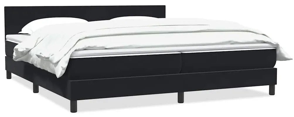 vidaXL Cama com molas/colchão 180x210 cm veludo preto