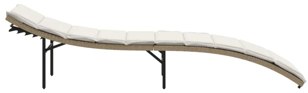 Espreguiçadeira com almofadão 55x199x50 cm vime PE bege