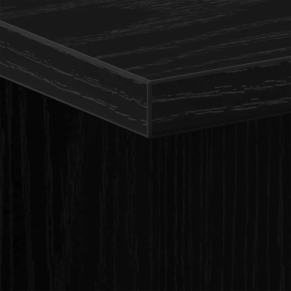 Mesa de cabeceira vidaXL em Madeira de Carvalho Preto 35x35x55 cm