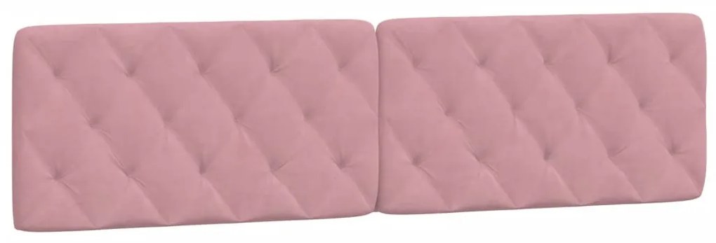 Cama com colchão 200x200 cm veludo rosa