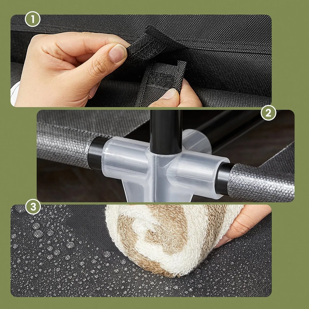 Guarda Roupa de tecido 150 x 175 x 45 cm preto