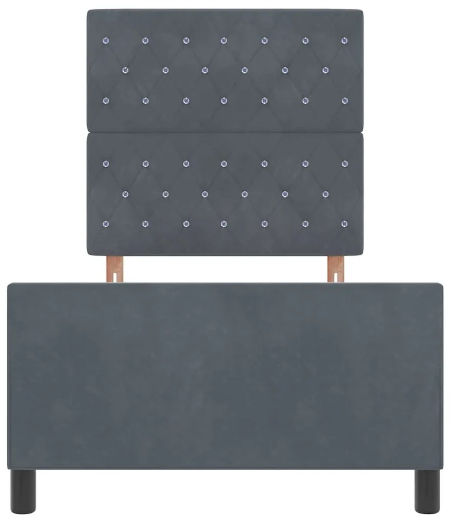 Cama vidaXL Cinza Escuro 100x200 cm Veludo