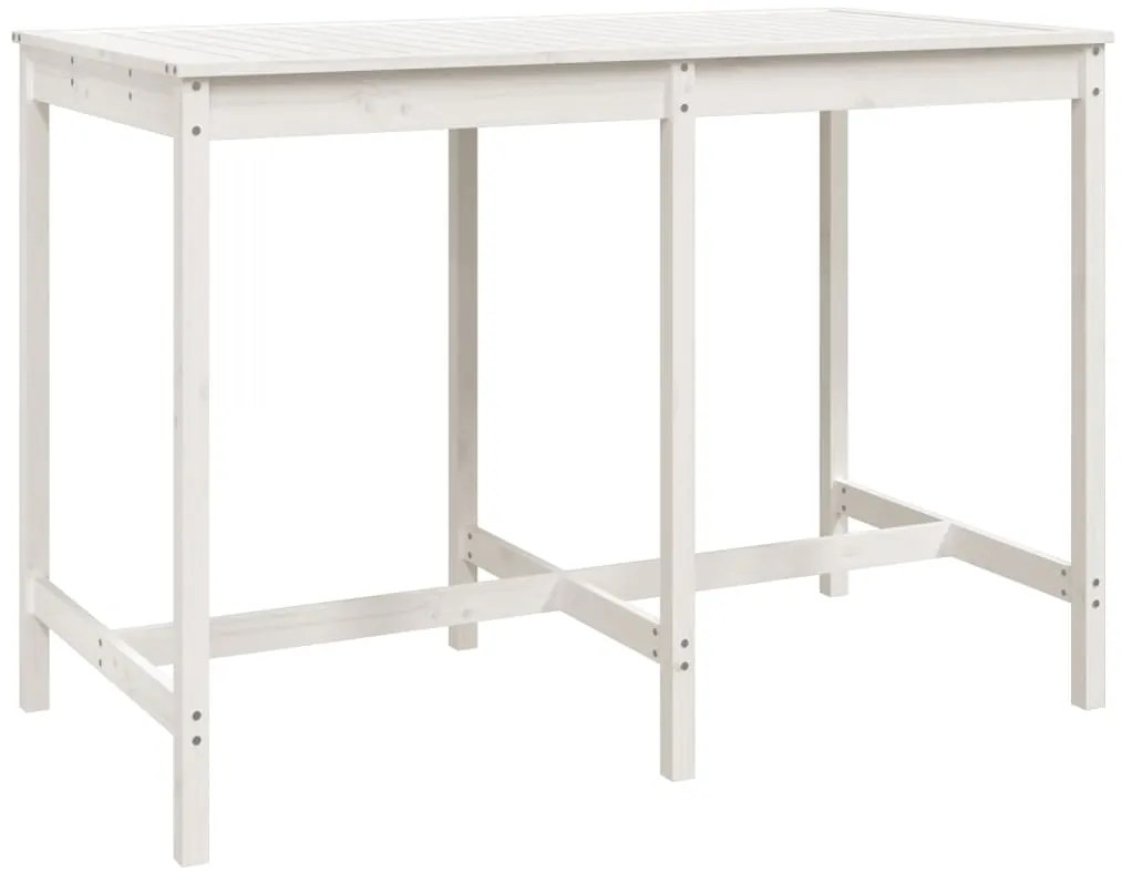 7 pcs conjunto de bar para jardim pinho maciço branco