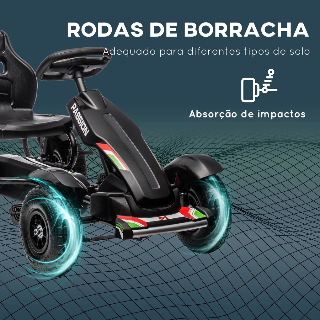 Kart a Pedais para Crianças Kart a Pedais Infantil com Assento Ajustáv