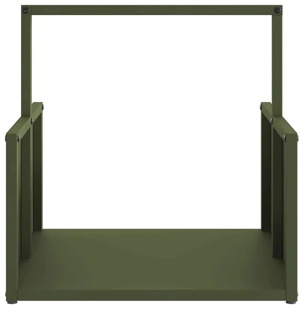 Suporte para lenha aço laminado a frio verde azeitona