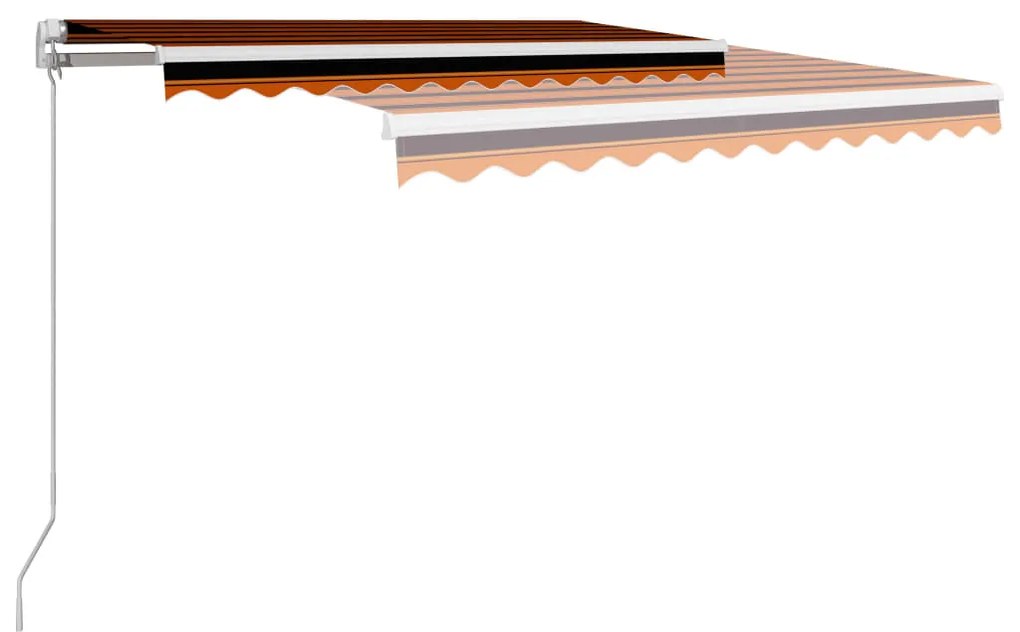 Toldo retrátil manual 300x250 cm laranja e castanho