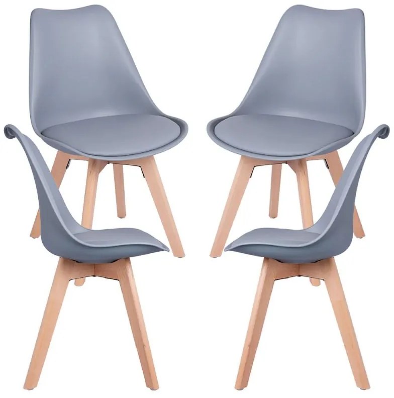 Pack 4 Cadeiras Synk Basic - Cinza claro