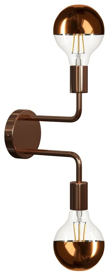 Fermaluce Metal lampada a muro in metallo con doppia estensione curva - Cobre / Não