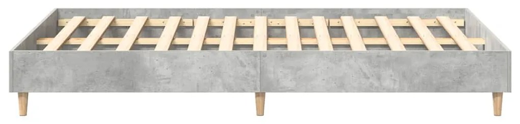 Cama vidaXL 120x190 cm Cinza Concreto em Madeira de Engenharia