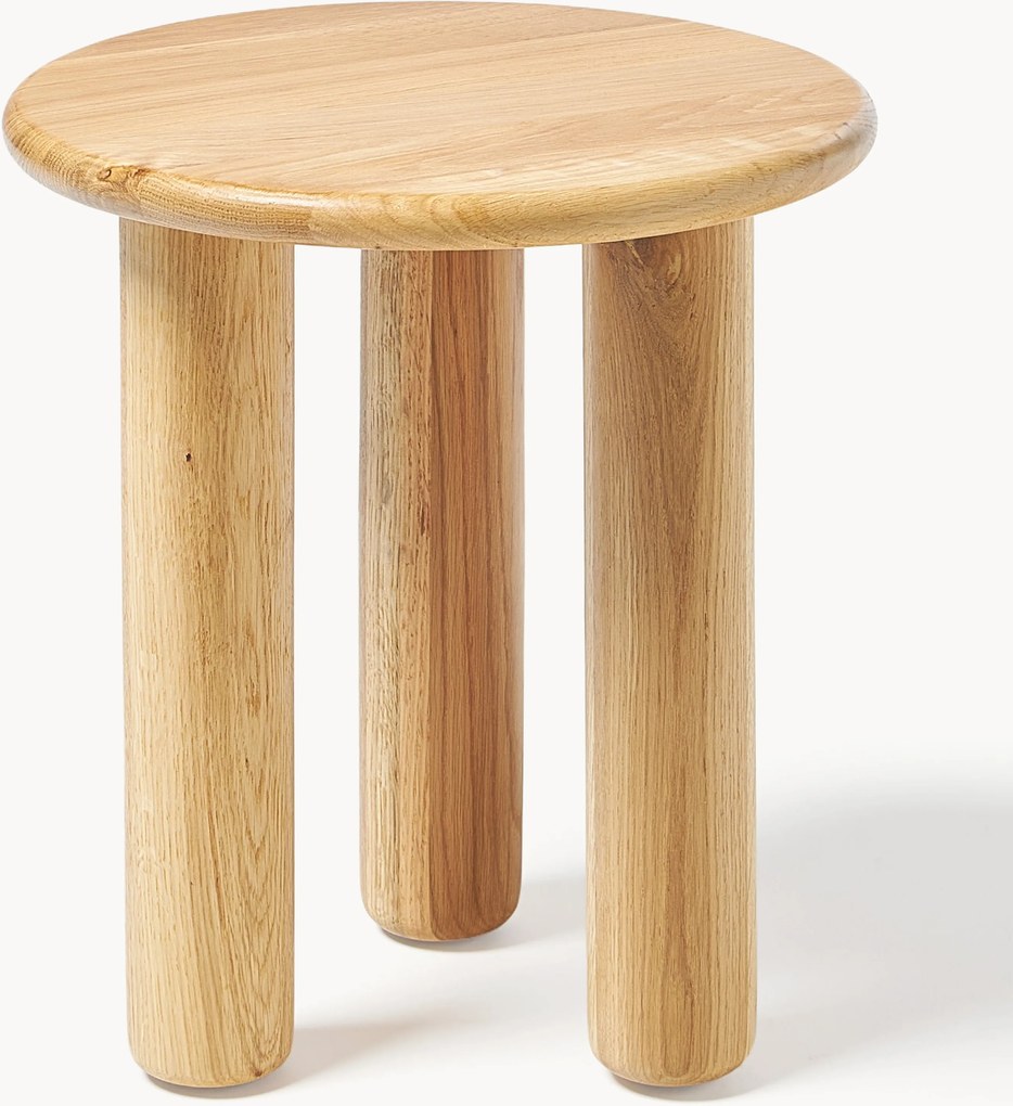 Mesa de apoio redonda em madeira de carvalho Didi