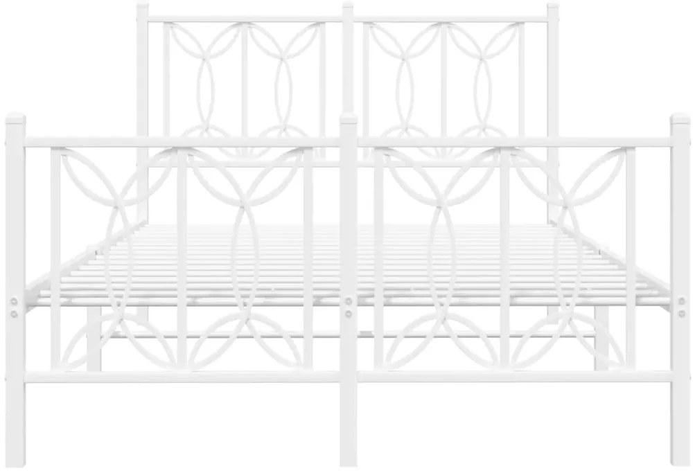 Estrutura de cama com cabeceira e pés 120x200 cm metal branco