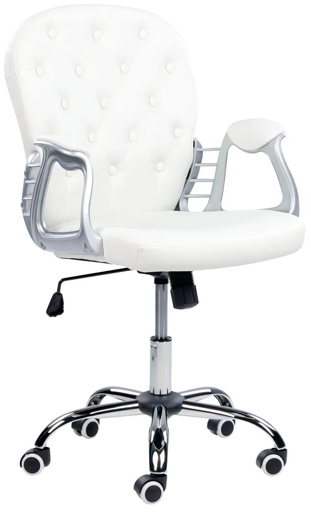 Cadeira de escritório em pele sintética branca PRINCESS Beliani