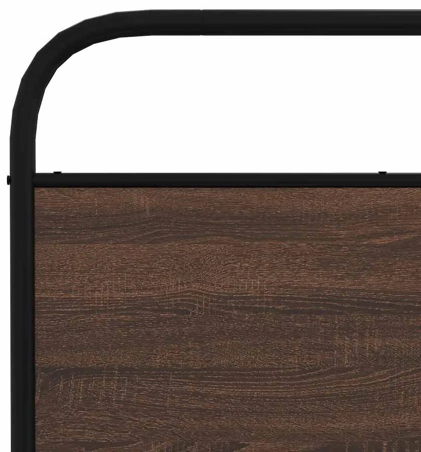 Estrutura cama sem colchão 193x203 cm metal carvalho castanho