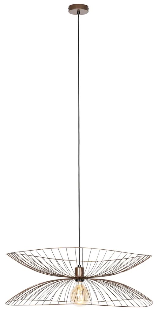 Candeeiro suspenso inteligente bronze escuro com abajur duplo incluindo Wifi G95 - Pua