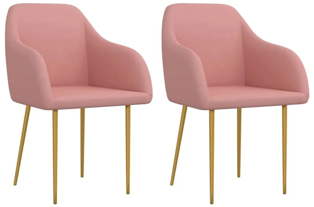 vidaXL Cadeiras de jantar 2 pcs veludo rosa