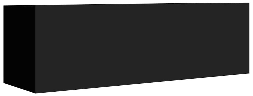 Móveis de TV 4 pcs 100x30x30 cm derivados de madeira preto