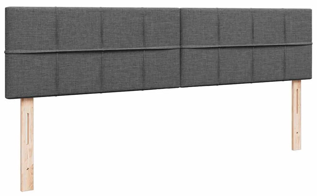Cama Otomana com colchão &amp; LEDs 180x200cm tecido cinza-escuro