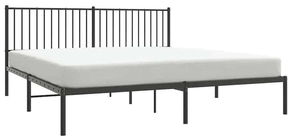 Estrutura de cama com cabeceira 183x213 cm metal preto