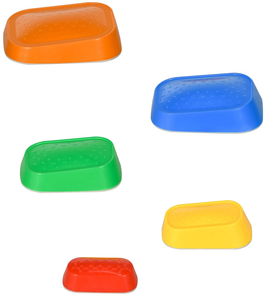 Jogo de Equilíbrio para Crianças de 3-8 Anos Conjunto de 5 Degraus para Treino de Equilíbrio 36x27,5x31 cm Multicor