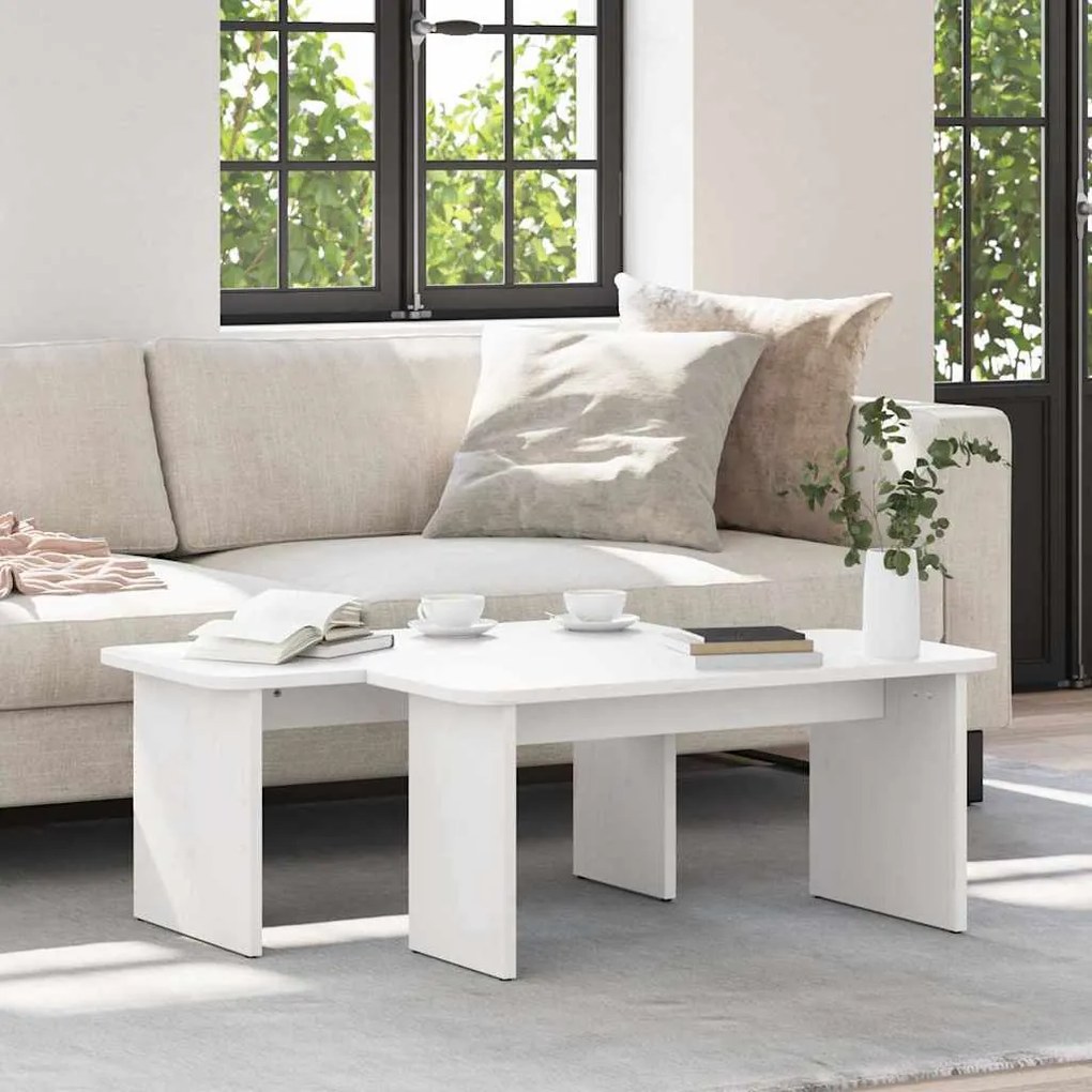 vidaXL Mesa de centro 2 pcs Branco 100 x 69 x 35.5 cm