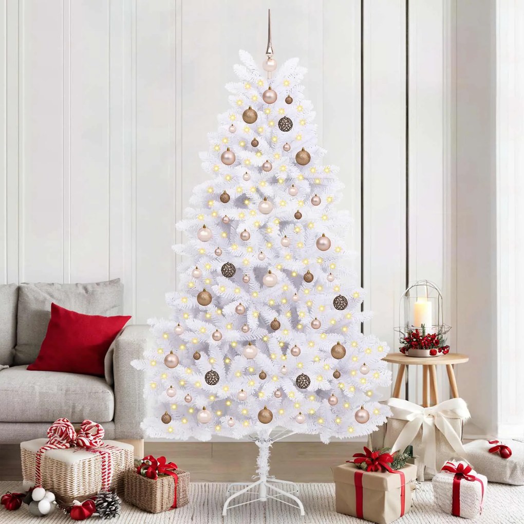 vidaXL Árvore de Natal Artificial 106 x 106 x 210 cm PVC e Metal