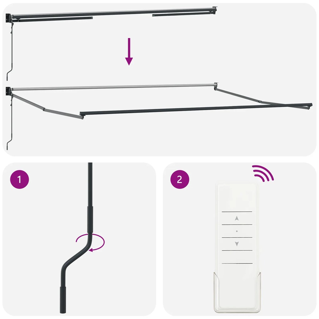 Toldo Retrátil Automático vidaXL Branco 500x300 cm