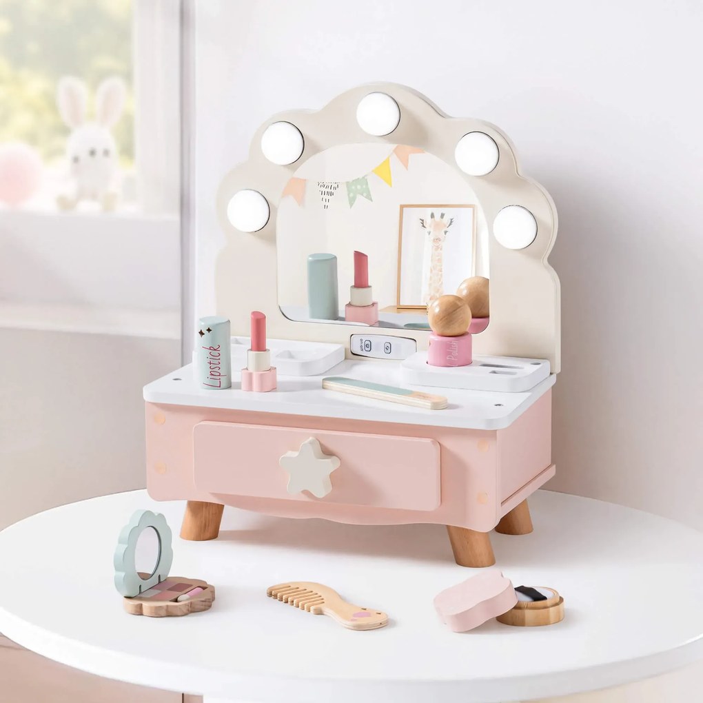 Toucador de mesa de Brincar de madeira Shell 29 x 16 x 35 cm Rosa