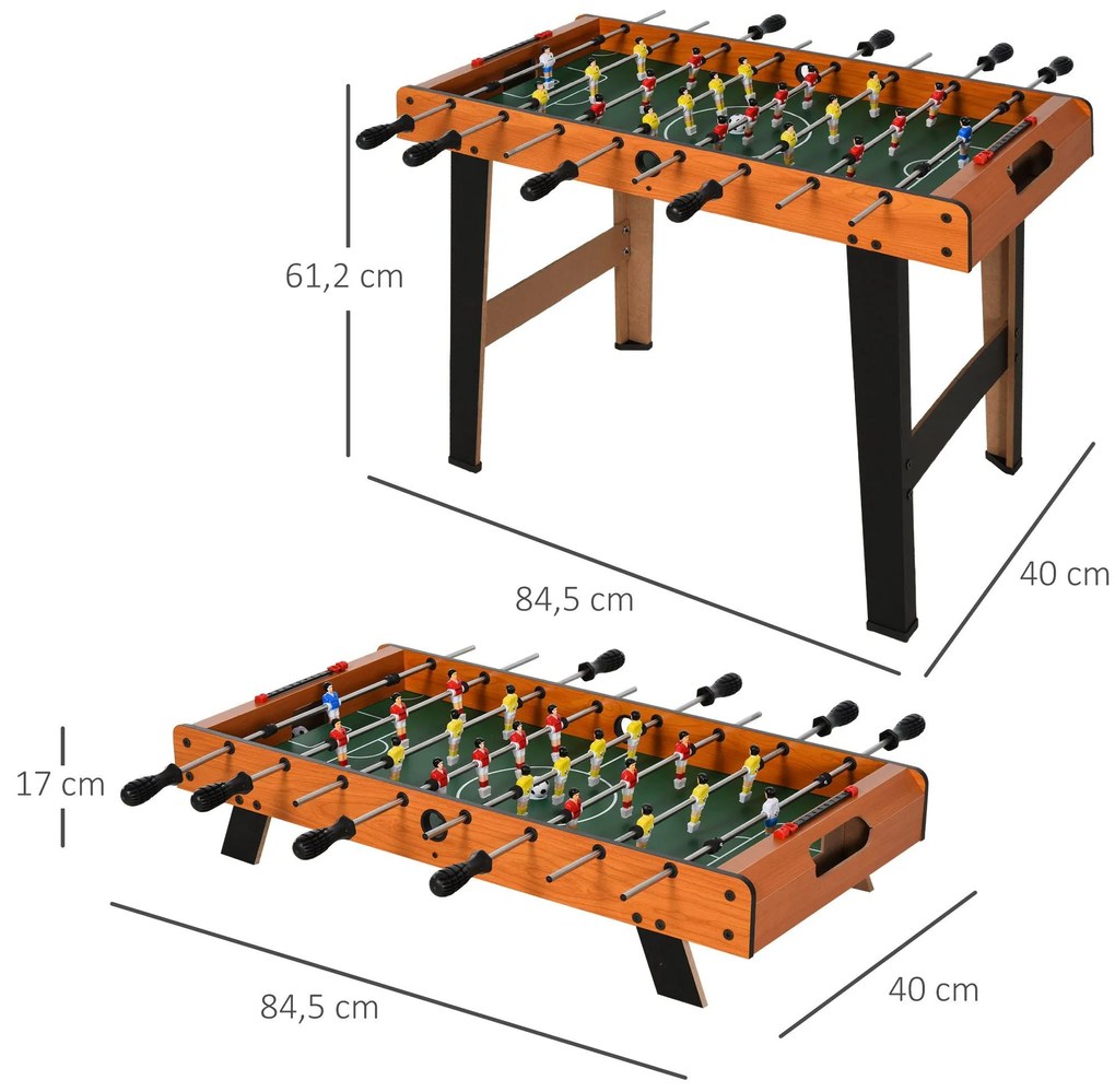 HOMCOM Mesa de pebolim Jogo de futebol de mesa com 22 jogadores incluí