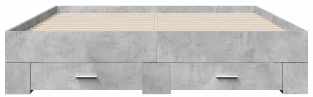 Estrutura de cama c/ gavetas derivados de madeira cinza-cimento