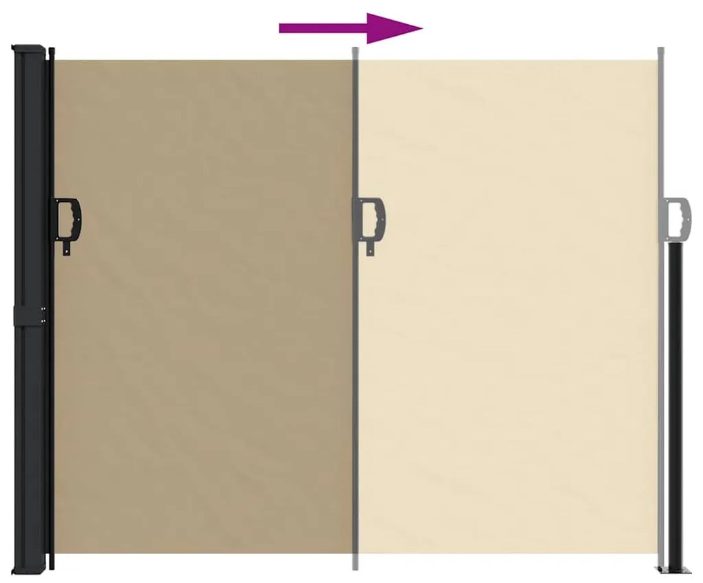 Toldo lateral retrátil 170x300 cm bege