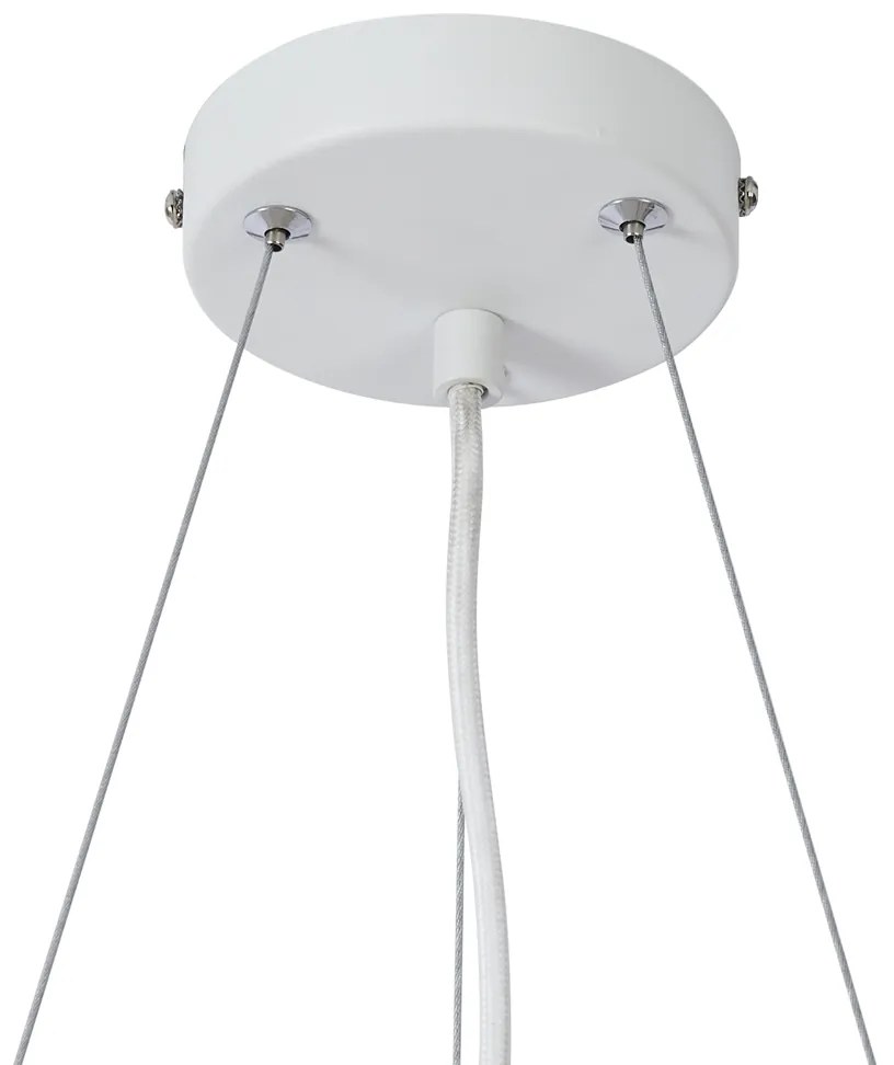 Candeeiro suspenso moderno com impressão de madeira e 6 luzes brancas - Jeana Circle