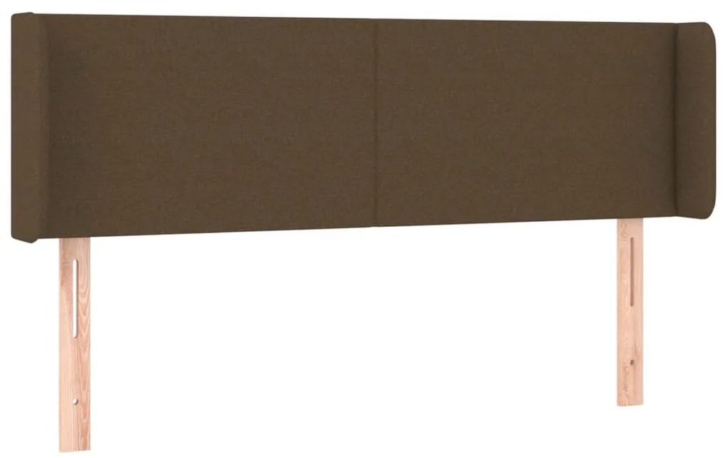 Cabeceira de cama c/ luzes LED tecido 147x16x78/88 cm castanho