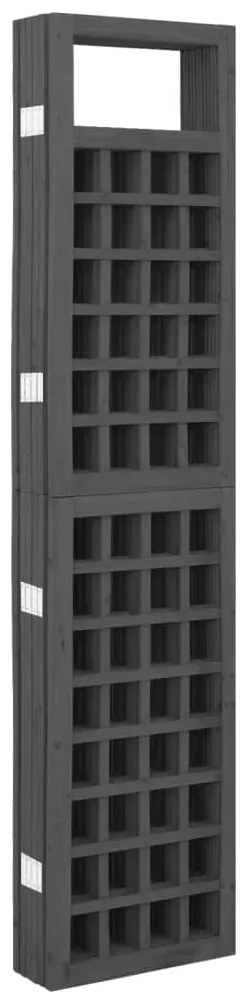Biombo/treliça 6 painéis abeto maciço 242,5x180 cm preto