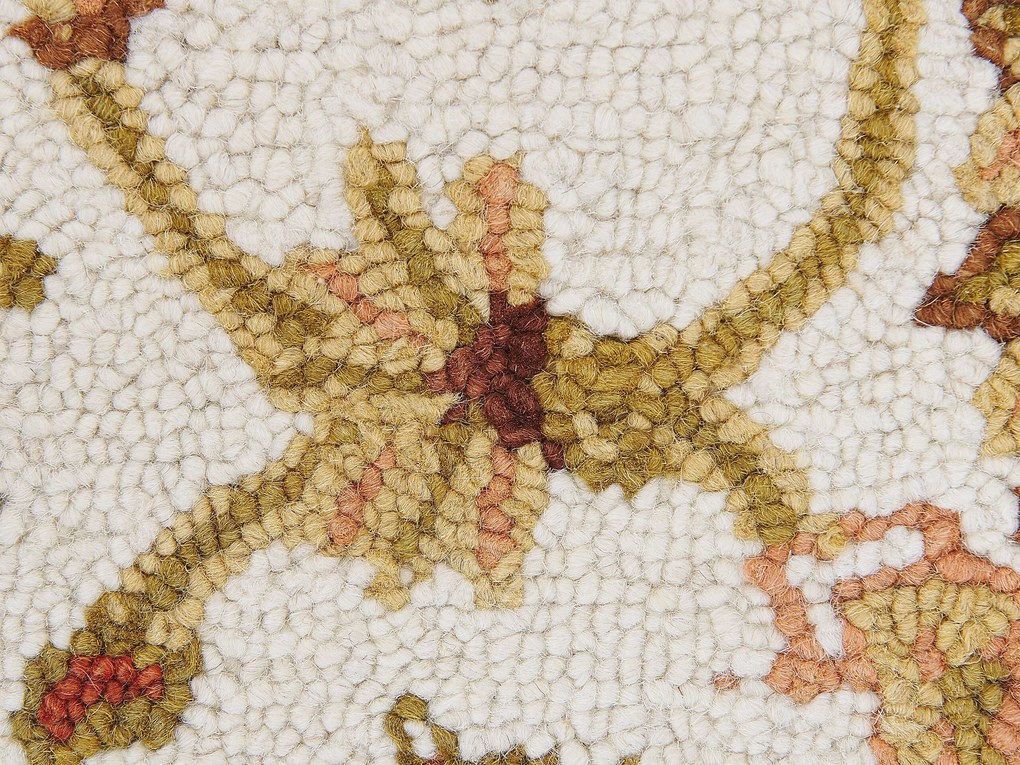 Tapete de lã creme e castanho 80 x 150 cm EZINE Beliani