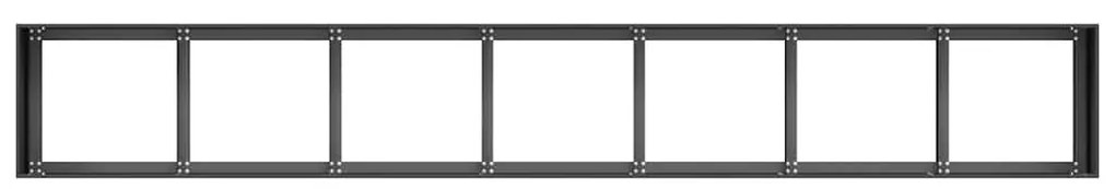 Vaso floreira 280x40x40 cm aço laminado a frio preto