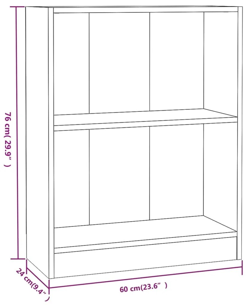 Estante 60x24x74,5 cm madeira processada cinza brilhante