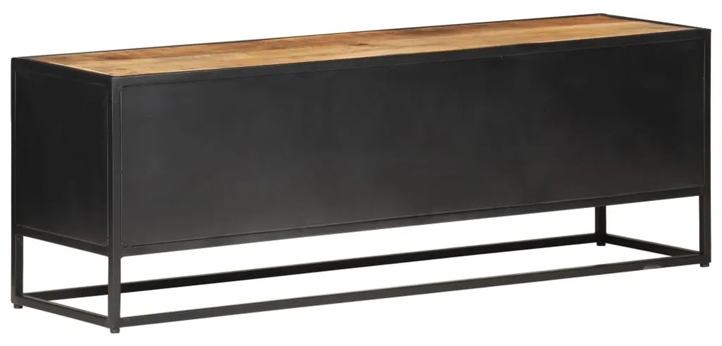 Móvel de TV 120x30x40cm mangueira áspera maciça e palha natural