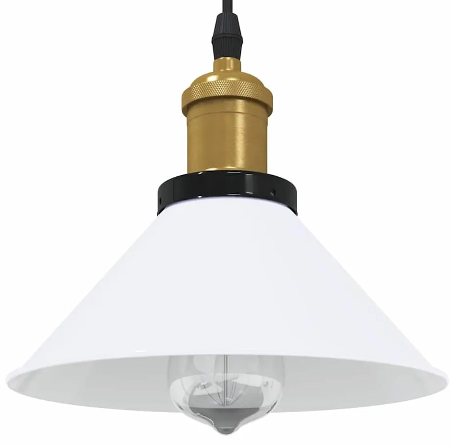Candeeiro suspenso regulável altura E27 branco brilhante Ø22cm