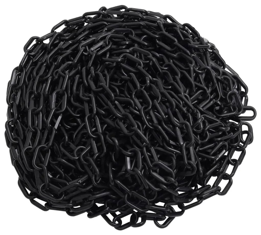 vidaXL Corrente de sinalização plástico 30 m Ø4 mm preto