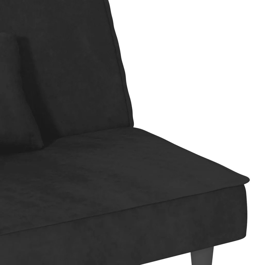 Sofá-Cama Ofir em Veludo - Preto - Design Moderno