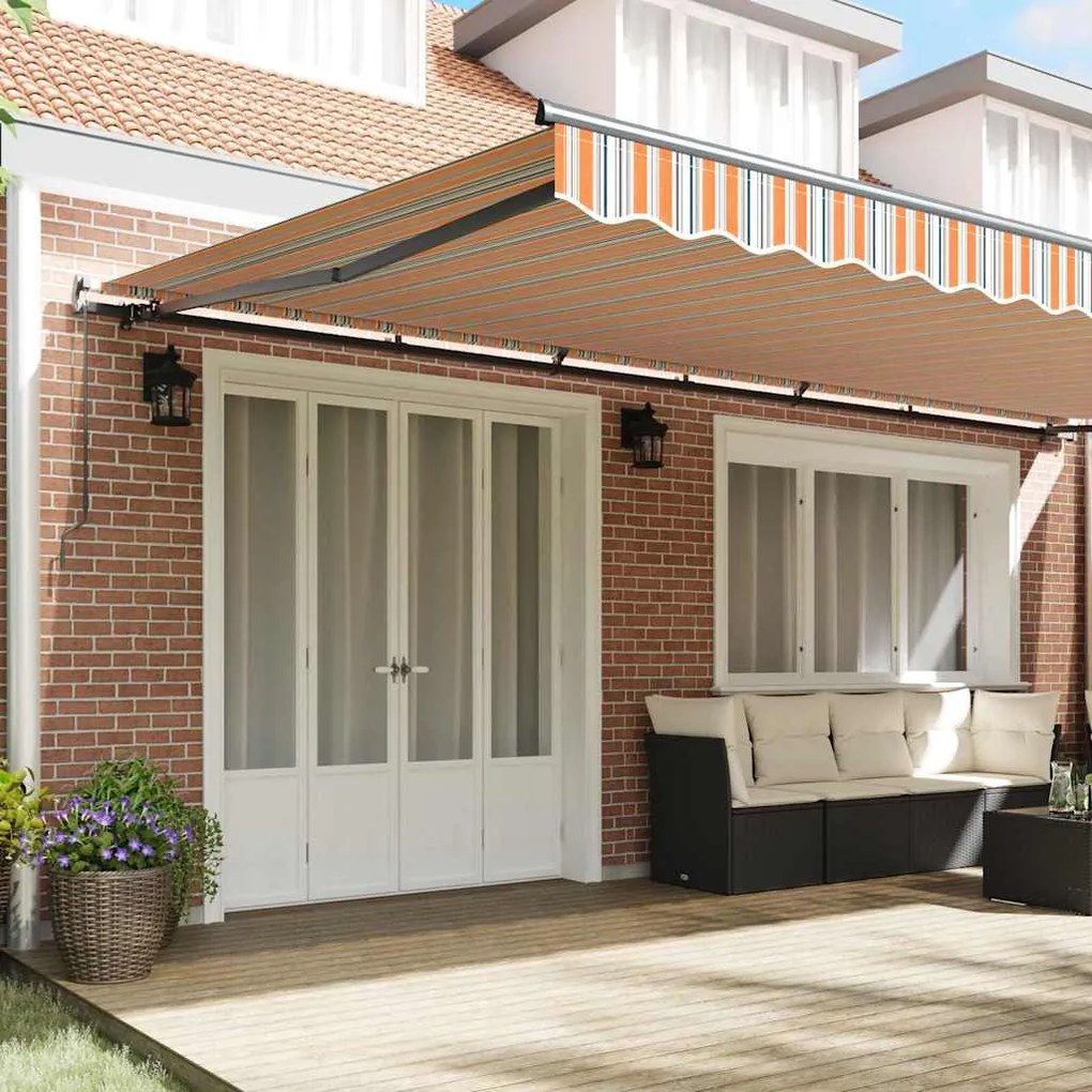 Toldo Retrátil Manual Multicolor 600 × 300 cm Poliéster