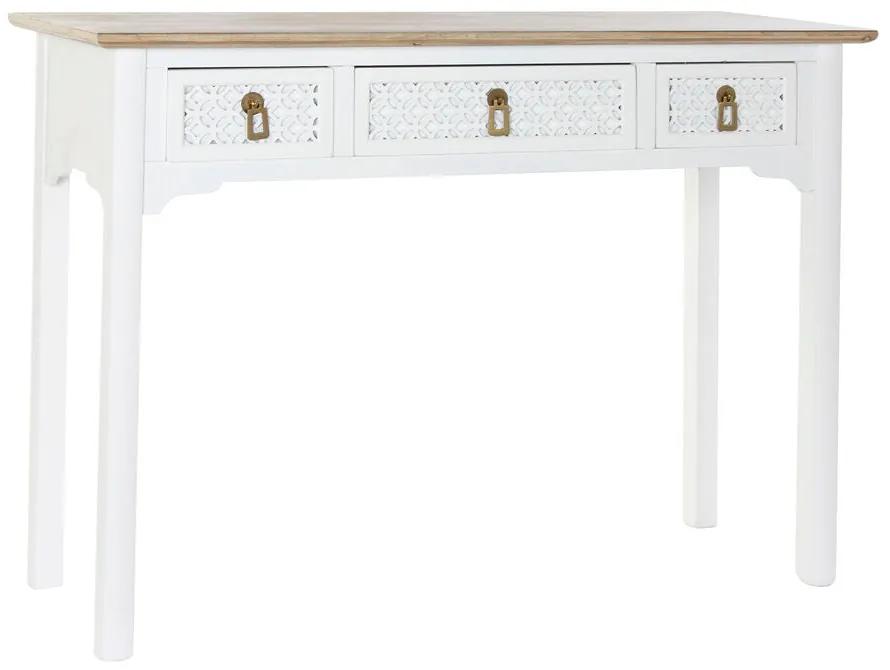 Consola DKD Home Decor Branco Abeto Marrom claro (110 x 40 x 79 cm)
