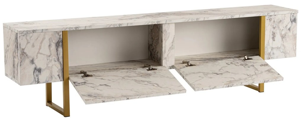 Móvel TV Serenity – Mármore Freesia Dourado – 180 cm x 50 cm x 29,5 cm