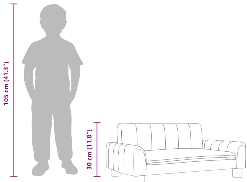 Sofá infantil 70x45x30 cm tecido cor creme
